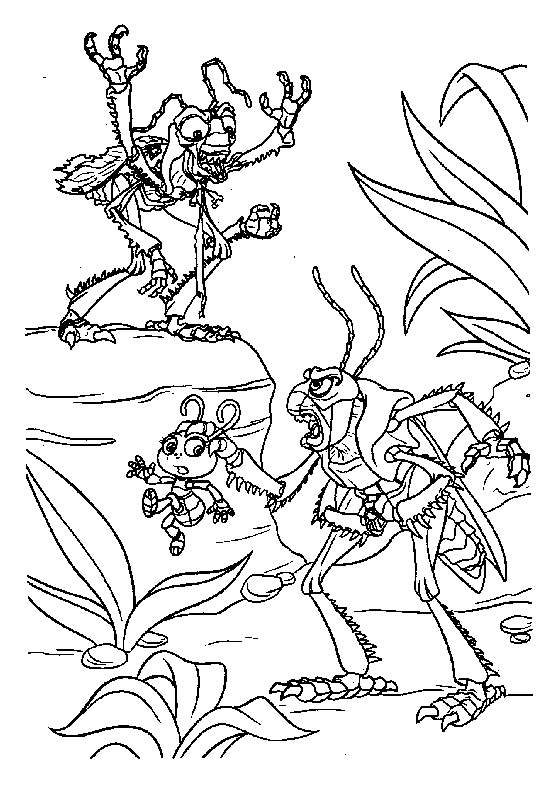 coloriage 1001 pattes les mechants attrapent la petite